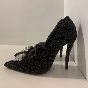 Versace Black Crystal Palazzo Pumps